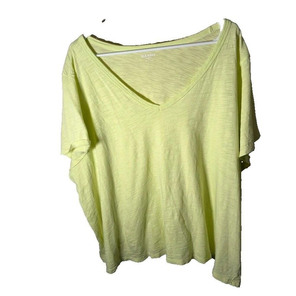 Old Navy T-Shirt Women's 3X Neon Everywear V-Neck Short Sleeve Basic Top